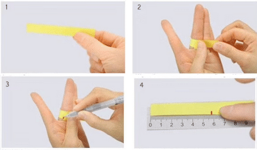 Kuinka mitata sormuksen koko nauhan avulla